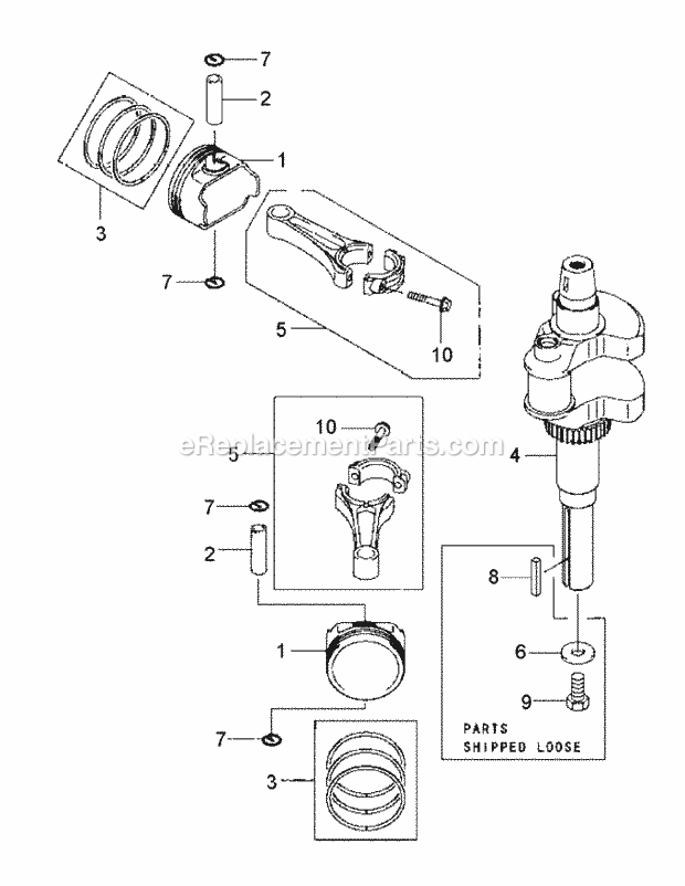 Fh601v-Bs27 Piston & Crankshaft Diagram and Parts List for M48-KW 53BB5DAV750 Cub Cadet Sprayer